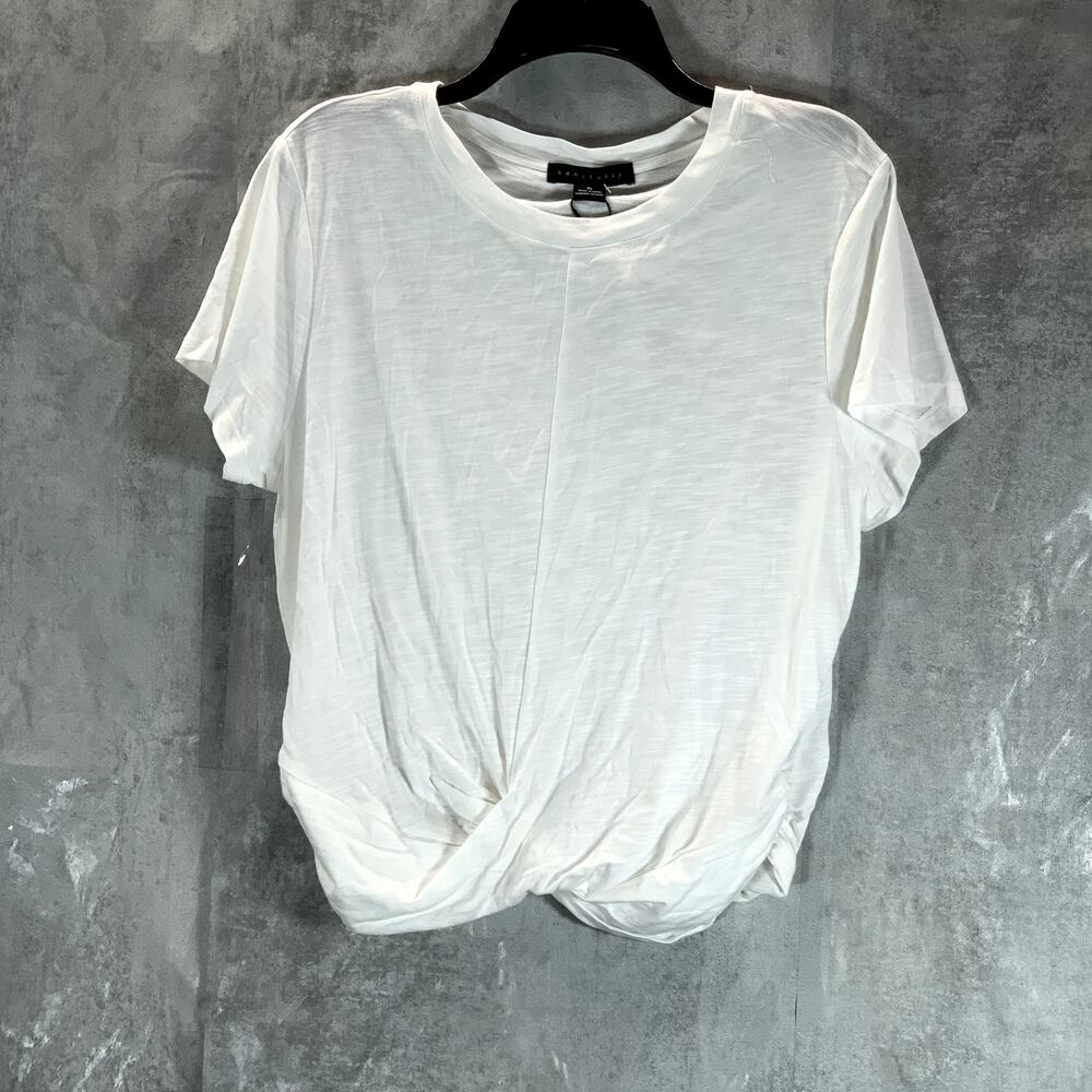Sanctuary White Short Sleeve Twist Front Tee